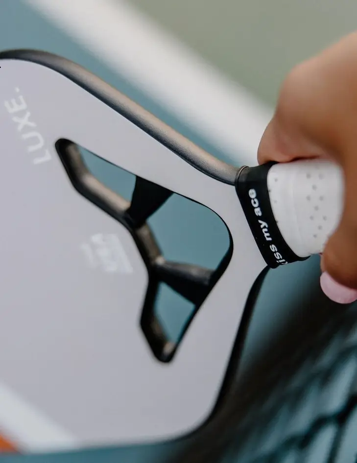 Customized edgeless pickleball paddle prototype showcasing ApexonSport's professional UV printing and OEM branding capabilities for international clients.